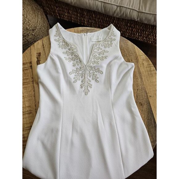 Pappagallo Amaya Sleeveless Shift Dress Women's Size 12 White Coastal Resort - Picture 8 of 13